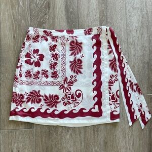 Vici Burgundy and White Floral Sarong